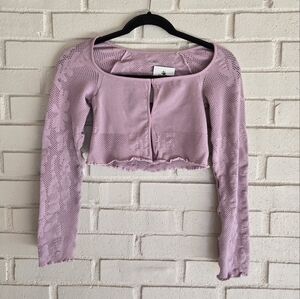 UO Out From Under Cassidy Seamless Long Sleeve Top PURPLE M/L